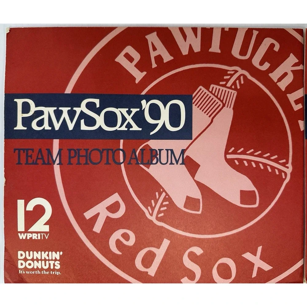VTG 2-1990 2-1991 Pawtucket Red‎ Sox Team Photo Album Minor League Card Paw Sox